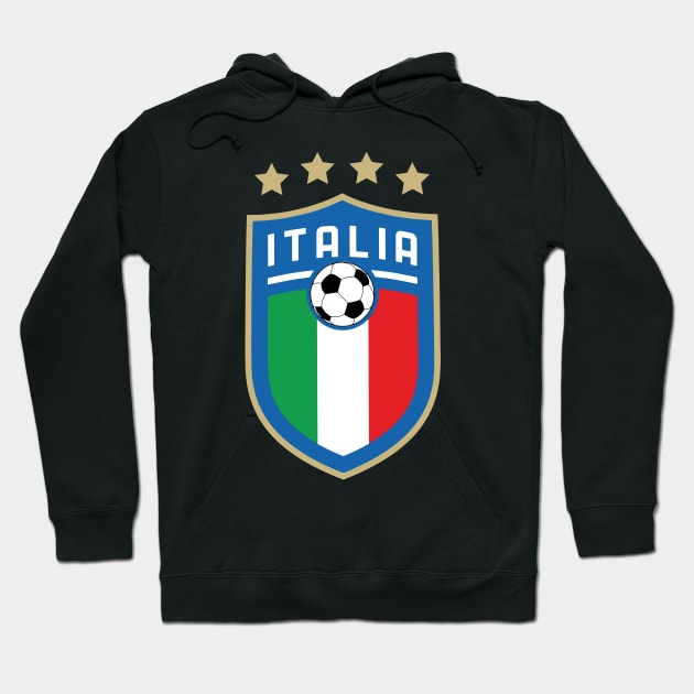 Forza Italia Calcio Italy Soccer Azurri Crest Hoodie by TheInkElephant